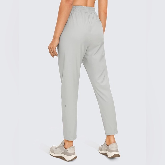 CRZ YOGA, High Waisted, Lounge Ankle Athletic Trousers w/ Pockets, Grey, S - Picture 2 of 3